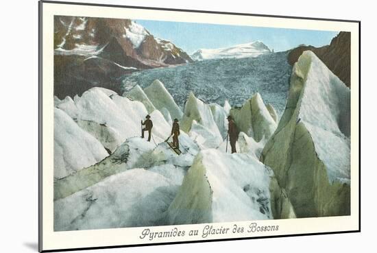 Pyramids of the Bossons Glacier, French Alps-null-Mounted Art Print