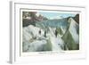 Pyramids of the Bossons Glacier, French Alps-null-Framed Art Print