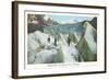 Pyramids of the Bossons Glacier, French Alps-null-Framed Art Print