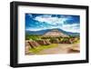 Pyramids of the Sun and Moon on the Avenue of the Dead, Teotihuacan Ancient Historic Cultural City,-Anna Omelchenko-Framed Photographic Print