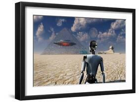 Pyramids Used as Dimensional Doorways for Aliens to Travel the Universe-Stocktrek Images-Framed Art Print