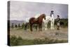 Pyrenees Farmers Market Bound-Rosa Bonheur-Stretched Canvas