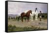 Pyrenees Farmers Market Bound-Rosa Bonheur-Framed Stretched Canvas