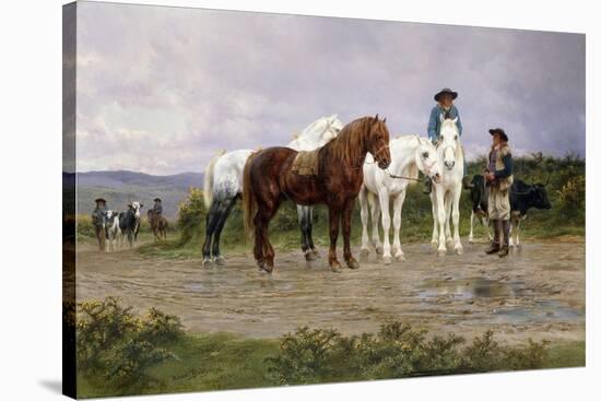 Pyrenees Farmers Market Bound-Rosa Bonheur-Stretched Canvas