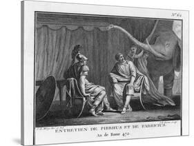 Pyrrhus King of Epirus Invading Italy Seeks to Impress the Roman Ambassador with His Elephants-Augustyn Mirys-Stretched Canvas