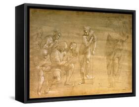 Pythagoras, Drawing for the "School of Athens" Fresco-Raphael-Framed Stretched Canvas