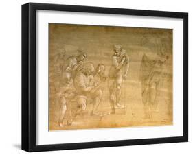 Pythagoras, Drawing for the "School of Athens" Fresco-Raphael-Framed Giclee Print