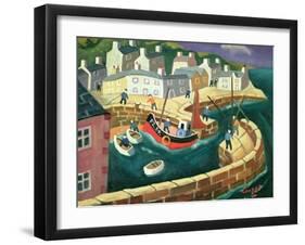 PZ.54. in Mousehole Harbour, Cornwall-William Cooper-Framed Giclee Print