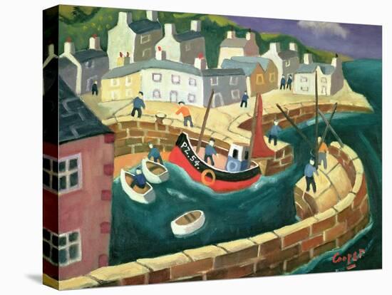 PZ.54. in Mousehole Harbour, Cornwall-William Cooper-Stretched Canvas