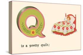 Q is a Pretty Quilt-null-Stretched Canvas