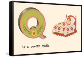 Q is a Pretty Quilt-null-Framed Stretched Canvas