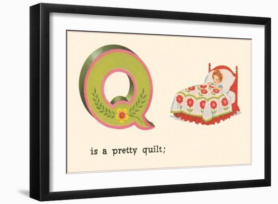 Q is a Pretty Quilt-null-Framed Art Print