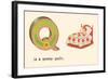 Q is a Pretty Quilt-null-Framed Art Print