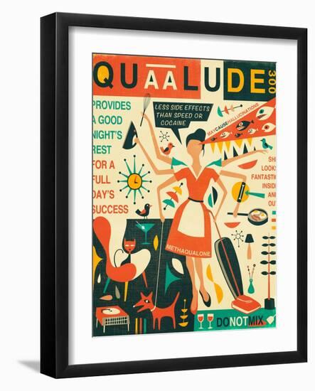 Q is for Quaalude-Jazzberry Blue-Framed Art Print