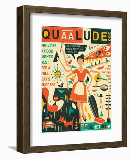 Q is for Quaalude-Jazzberry Blue-Framed Art Print