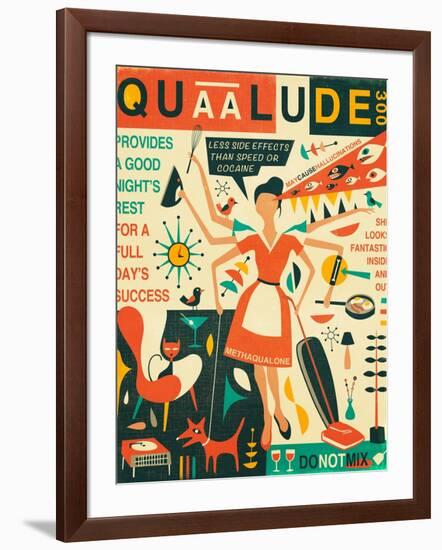 Q is for Quaalude-Jazzberry Blue-Framed Art Print