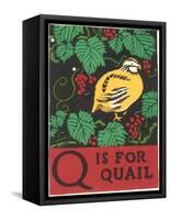 Q is for Quail-null-Framed Stretched Canvas