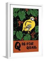 Q is for Quail-Charles Buckles Falls-Framed Art Print