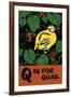 Q is for Quail-Charles Buckles Falls-Framed Art Print