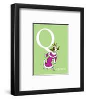 Q is for Queen (green)-Theodor (Dr. Seuss) Geisel-Framed Art Print