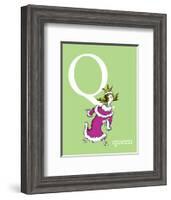 Q is for Queen (green)-Theodor (Dr. Seuss) Geisel-Framed Art Print