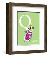 Q is for Queen (green)-Theodor (Dr. Seuss) Geisel-Framed Art Print