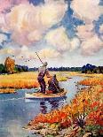 "Hunting from a Boat in the Marsh,"November 1, 1939-Q. Marks-Stretched Canvas
