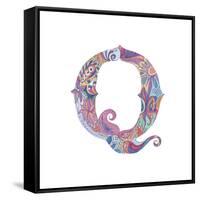 Q-Green Girl-Framed Stretched Canvas