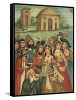 Qajar Painting, Shiraz Museum, Iran, Middle East-Robert Harding-Framed Stretched Canvas