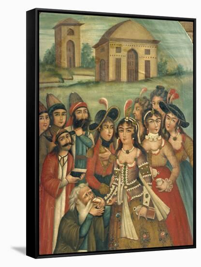 Qajar Painting, Shiraz Museum, Iran, Middle East-Robert Harding-Framed Stretched Canvas
