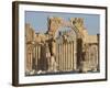 Qala'At Ibn Maan Castle Seen Through Monumental Arch, Archaelogical Ruins, Palmyra, Syria-Christian Kober-Framed Photographic Print