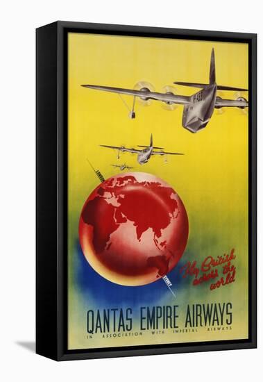 Qantas Empire Airways, London, Sydney, 1935-null-Framed Stretched Canvas
