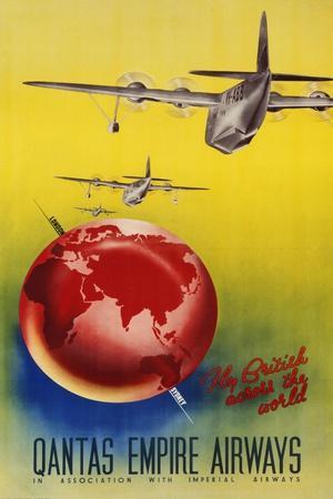Vintage Style Airline Travel Poster 24x36 1935 Imperial Airways Through Africa 