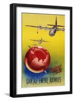 Qantas Empire Airways, London, Sydney, 1935-null-Framed Giclee Print