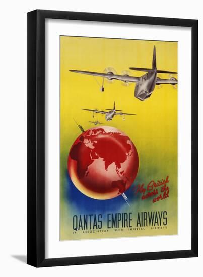 Qantas Empire Airways, London, Sydney, 1935-null-Framed Giclee Print