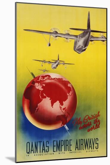 Qantas Empire Airways, London, Sydney, 1935-null-Mounted Giclee Print