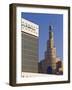 Qatar Central Bank and the Spiral Mosque of the Kassem Darwish Fakhroo Islamic Centre, Doha, Qatar-Gavin Hellier-Framed Photographic Print