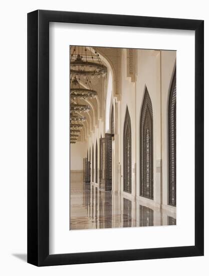 Qatar, Doha, Abdul Wahhab Mosque, the State Mosque of Qatar, Courtyard Walkway-Walter Bibikow-Framed Photographic Print