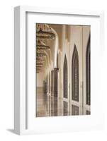 Qatar, Doha, Abdul Wahhab Mosque, the State Mosque of Qatar, Courtyard Walkway-Walter Bibikow-Framed Photographic Print