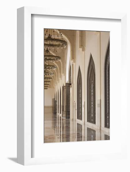 Qatar, Doha, Abdul Wahhab Mosque, the State Mosque of Qatar, Courtyard Walkway-Walter Bibikow-Framed Photographic Print