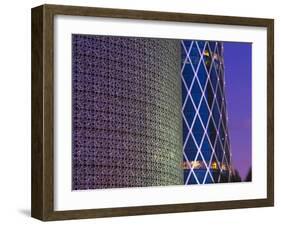 Qatar, Doha, Burj Qatar Left, Tornado Tower Right-Alan Copson-Framed Photographic Print