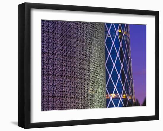 Qatar, Doha, Burj Qatar Left, Tornado Tower Right-Alan Copson-Framed Photographic Print