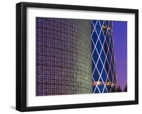 Qatar, Doha, Burj Qatar Left, Tornado Tower Right-Alan Copson-Framed Photographic Print