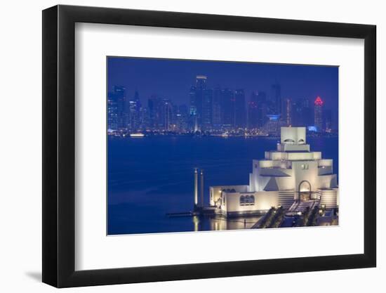 Qatar, Doha, Cityscape at Dusk-Walter Bibikow-Framed Photographic Print
