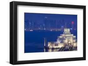 Qatar, Doha, Cityscape at Dusk-Walter Bibikow-Framed Photographic Print