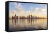 Qatar, Doha. Cityscape at Sunrise from the Corniche-Matteo Colombo-Framed Stretched Canvas