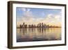 Qatar, Doha. Cityscape at Sunrise from the Corniche-Matteo Colombo-Framed Photographic Print