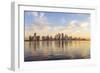 Qatar, Doha. Cityscape at Sunrise from the Corniche-Matteo Colombo-Framed Photographic Print