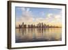 Qatar, Doha. Cityscape at Sunrise from the Corniche-Matteo Colombo-Framed Photographic Print