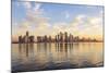 Qatar, Doha. Cityscape at Sunrise from the Corniche-Matteo Colombo-Mounted Photographic Print